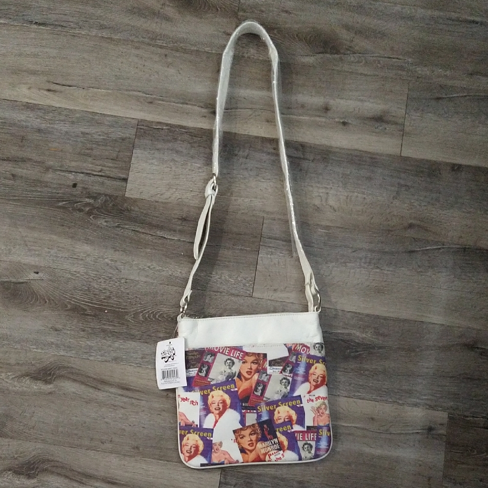 NWT: 1985 Marilyn Monroe Stylish White and Multicolor Bag